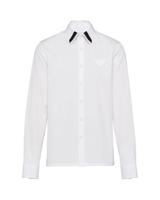 Prada White Oversized Triangle Shirt for men