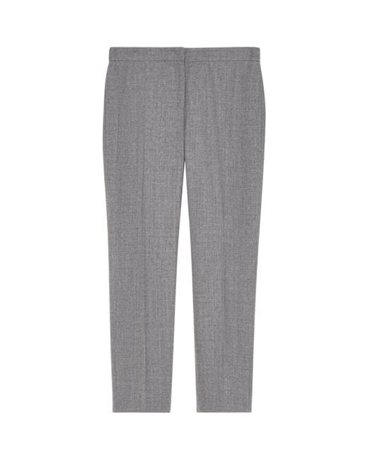 McQueen Gray Wool Cropped Cigarette Trousers