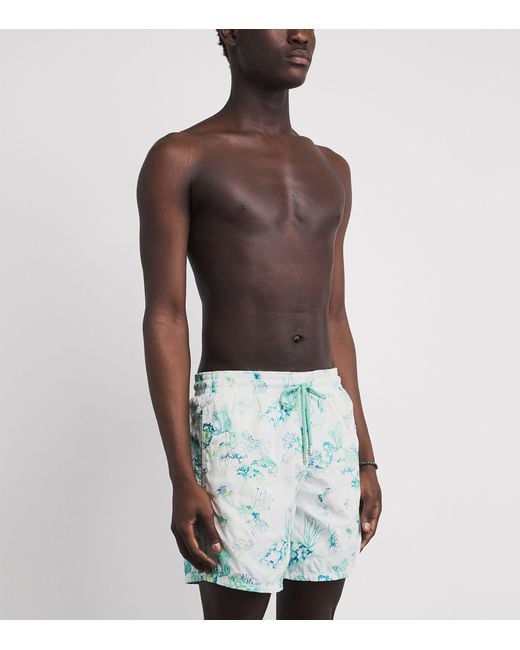 Vilebrequin Blue Embroidered Coral Reef Swim Shorts for men