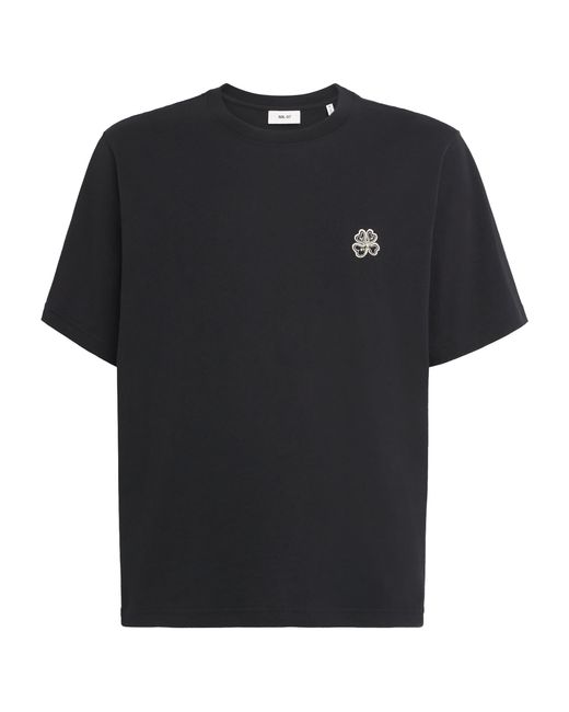 NN07 Black Organic Cotton Jett Logo T-Shirt for men