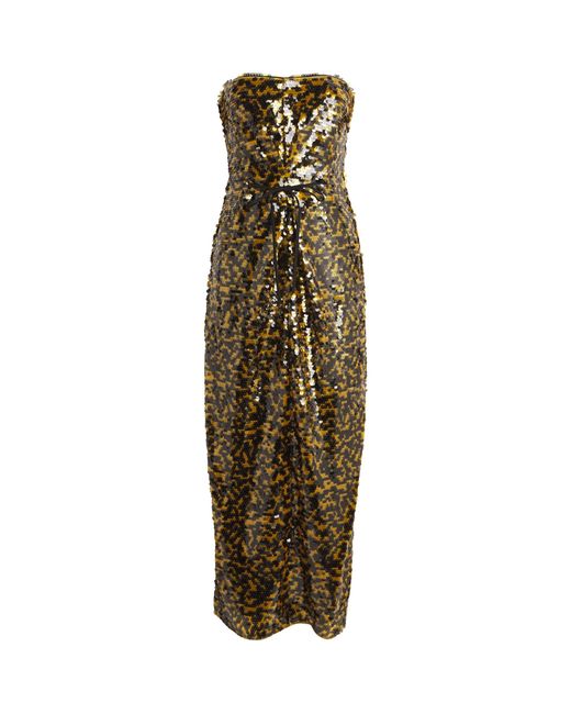 Staud Green Sequin Cece Maxi Dress