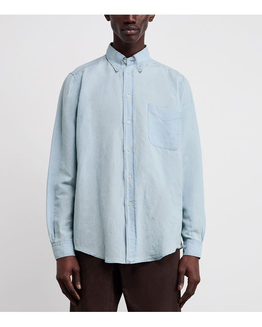 Barena Blue Denim Button-Down Shirt for men