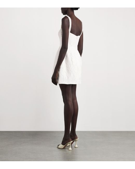 Rebecca Vallance White Jacquard Winslet Mini Dress