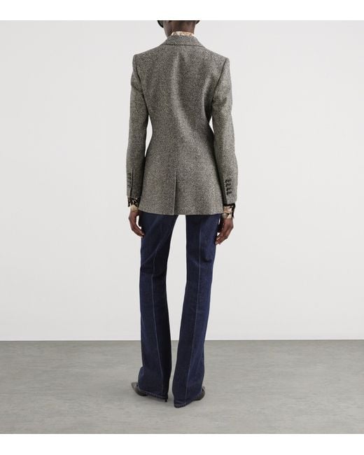 Dolce & Gabbana Gray Stretch-Wool Single-Breasted Blazer