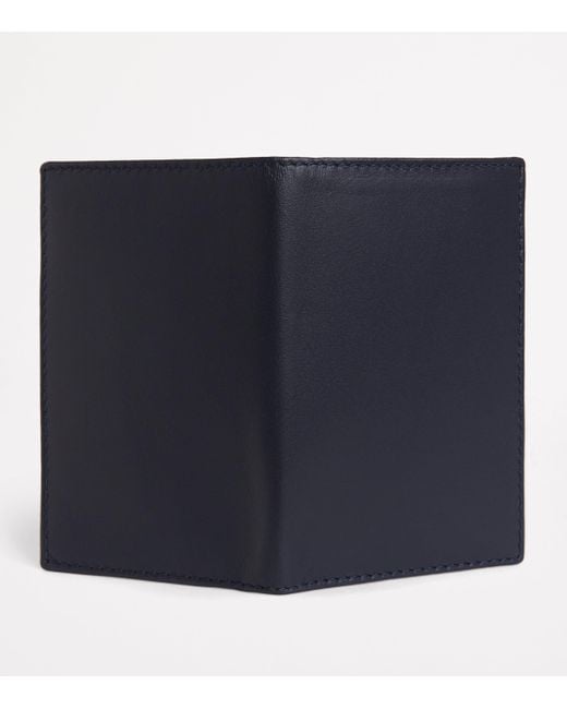 Comme des Garçons Blue Leather Bifold Card Holder for men