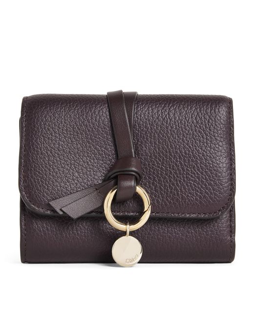 Chloé Purple Small Leather Alphabet Trifold Wallet