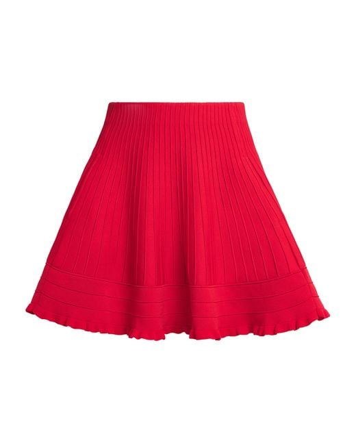 Maje Red Knitted Mini Skirt