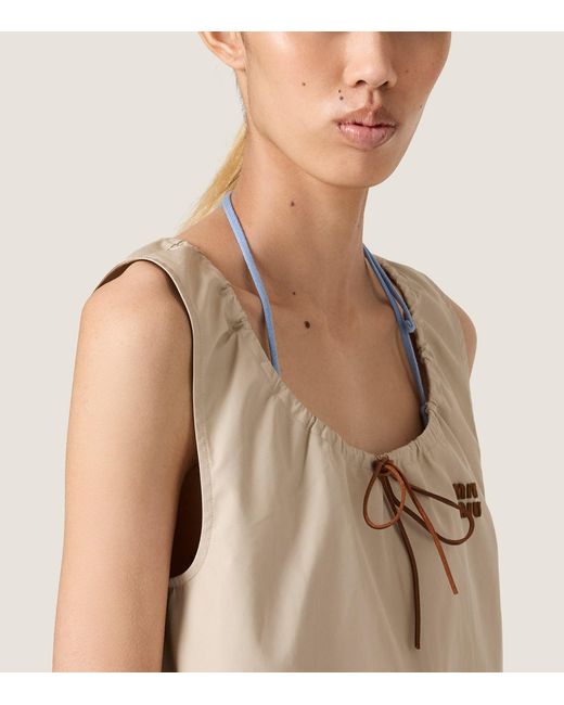 Miu Miu Natural Panama Cotton Crop Top