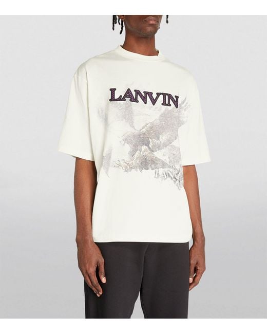 Lanvin White X Future Eagle Logo Print T-shirt for men