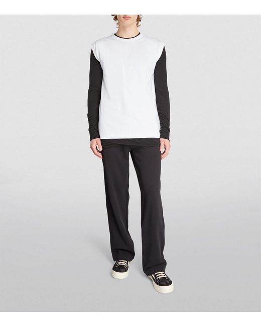 Helmut Lang White Sleeveless Back Logo T-shirt for men