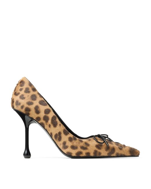 Jimmy Choo Metallic Scarlet 95 Calf Hair Pumps