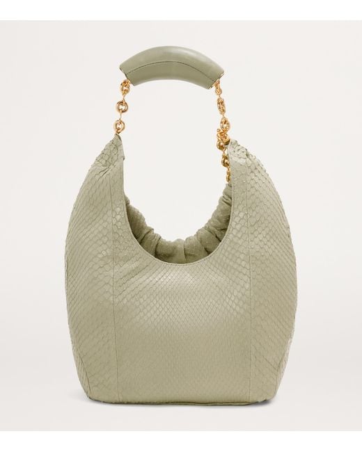 Loewe Green Small Snakeskin Squeeze Shoulder Bag