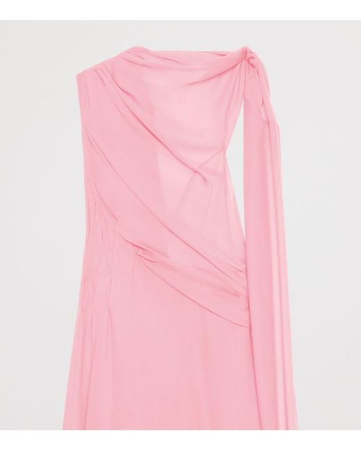 ワンピース GIVENCHY PINK VISCOSE DRESS Givenchy Asymmetric Midi Dress | Pink | FARFETCH