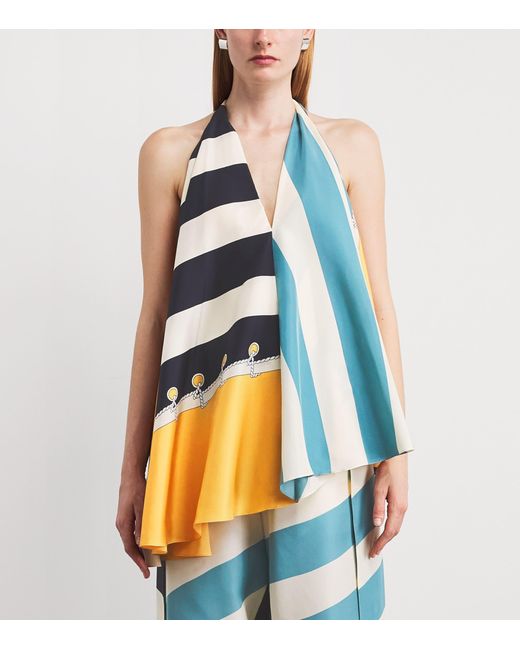 Loewe White Silk Halterneck Top