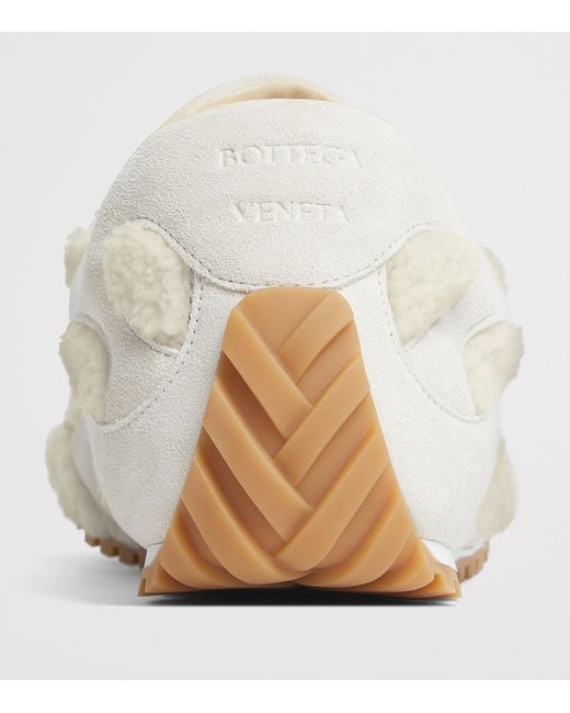 Bottega Veneta White Shearling-Suede Orbit Flash Sneakers for men