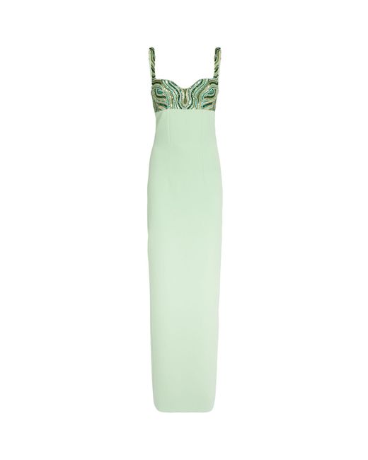 Safiyaa Green Beaded Sophie Gown