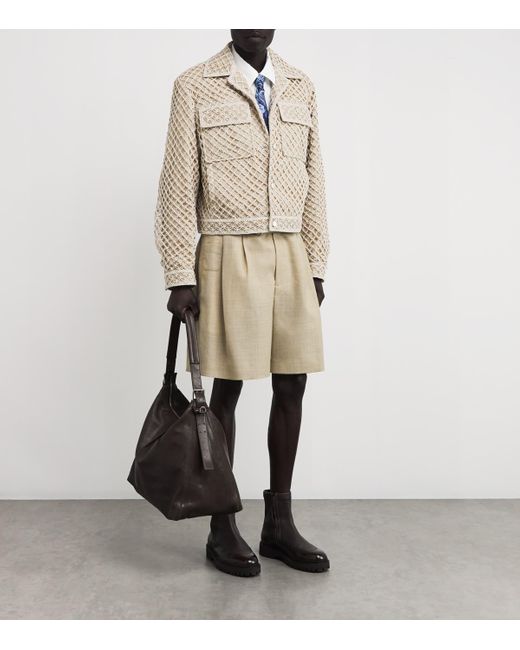 Wooyoungmi Natural Net-Overlay Bomberjacket for men