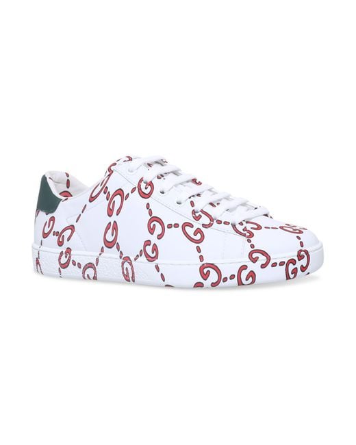 Gucci Red New Ace G Ghost Sneakers