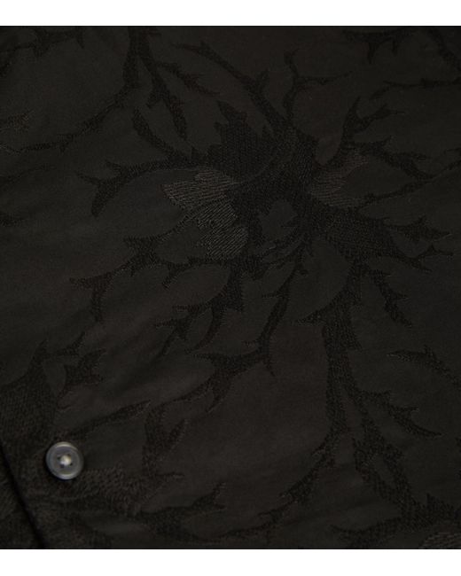 Emporio Armani Black Floral Jacquard Shirt for men
