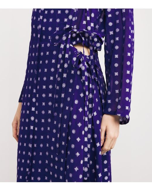 Tory Burch Blue Jacquard Midi Dress