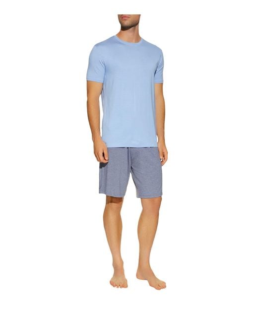 Derek Rose Blue Basel Lounge Shorts for men