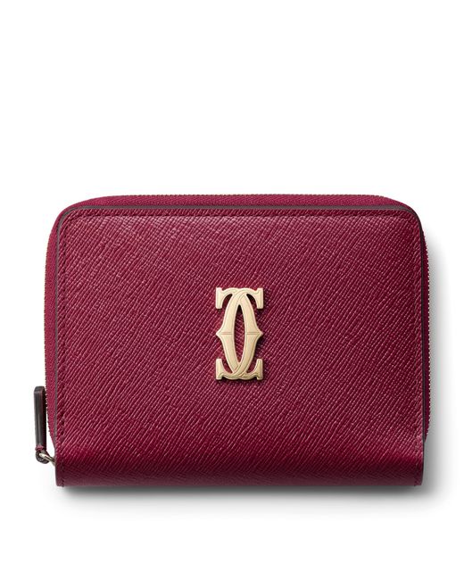 Cartier Red Leather C De Wallet