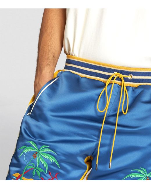 Rhude Blue Palm Eagles Souvenir Shorts for men
