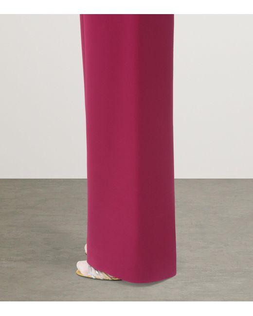 Valentino Purple Silk Wide-Leg Trousers
