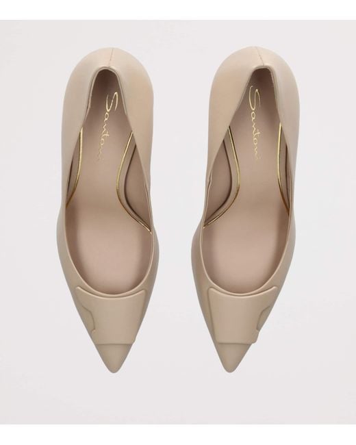 Santoni Natural Leather Sibille Pumps 85