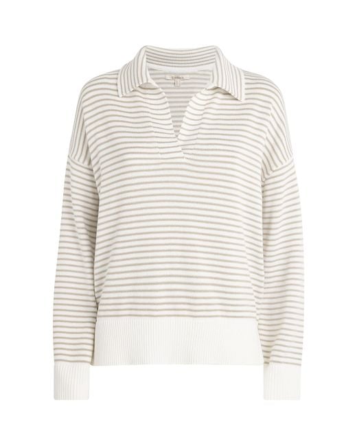 Barbour White Cotton Stripe Aylesby Sweater