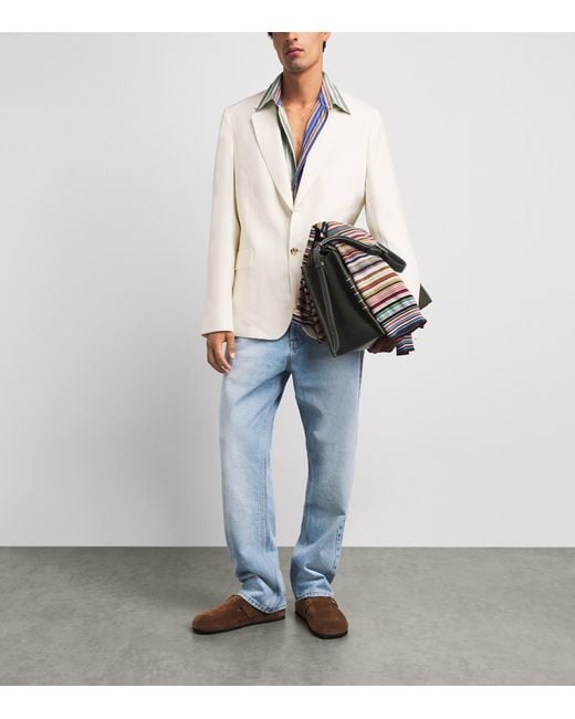 Paul Smith White Linen Single-Breast Blazer for men