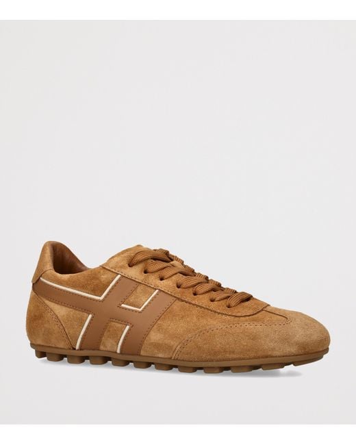 Hogan Brown Suede Allacciato Sneakers for men