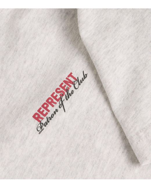 Represent White Cotton Patron Of The Club T-Shirt for men