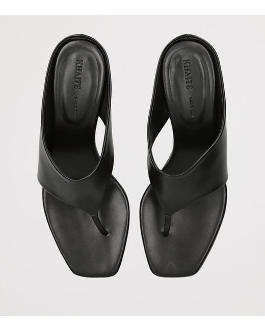 Khaite Black Leather Marlow Heeled Mules 55