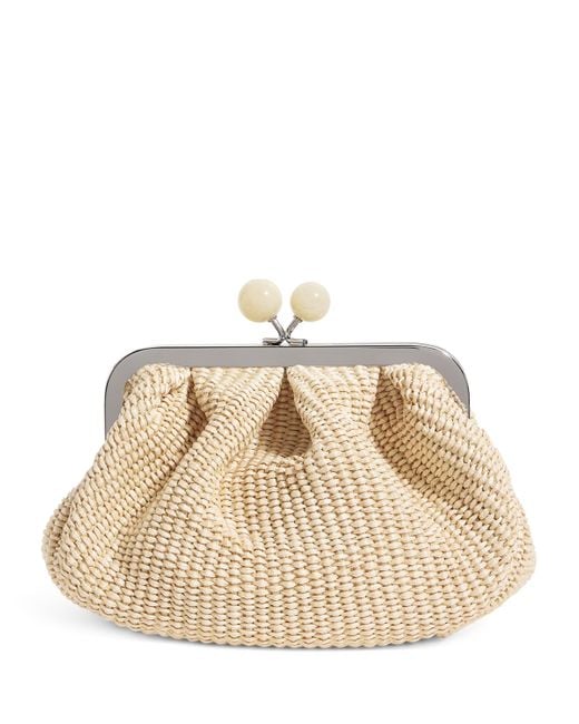 Weekend by Maxmara Natural Small Raffia-Effect Pasticcino Bag