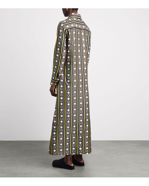 LaDoubleJ Natural Silk Printed Maxi Shirt Dress