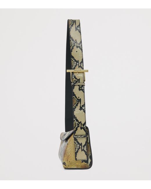 Alexander McQueen White Python-Effect Leather T-Bar Sling Cross-Body Bag