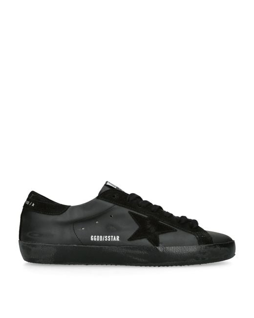 Golden Goose Deluxe Brand Black Leather-Suede Super-Star Sneakers for men