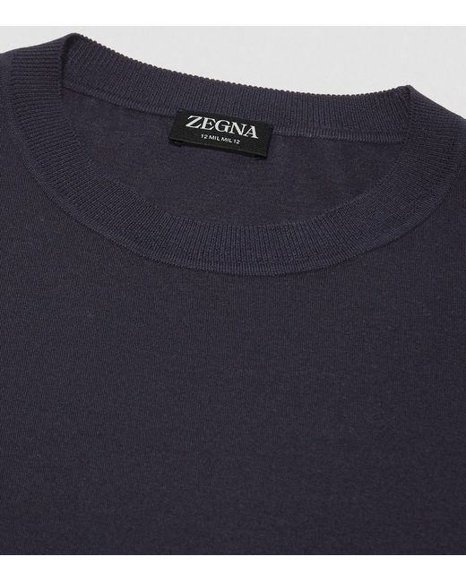 Zegna Blue 12milmil12 Wool T-shirt for men