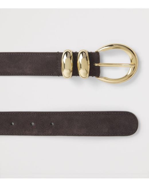 Sandro Black Suede Buckle Belt