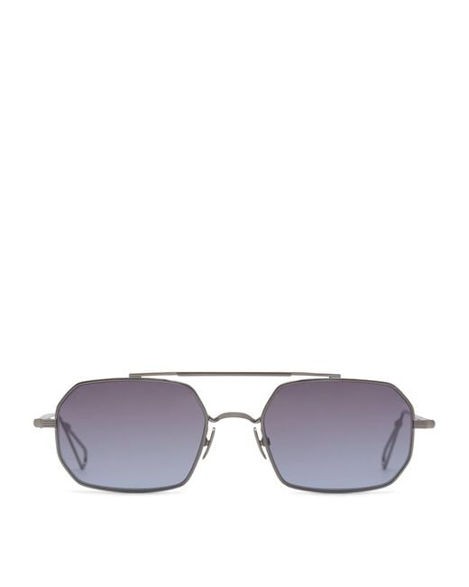 Ahlem Purple Clovis Ruthenium Rectangle Sunglasses for men