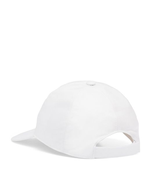 Prada White Logo-Plaque Nylon Baseball Cap for men