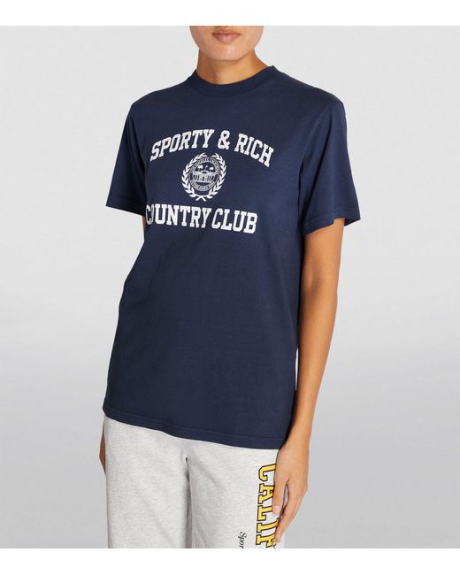 Sporty & Rich Blue Varsity Crest T-shirt