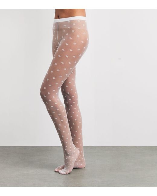 Wolford White Daisy Tights