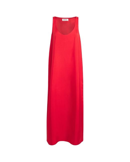 Rohe Red Silk Scoop-Neck Maxi Dress