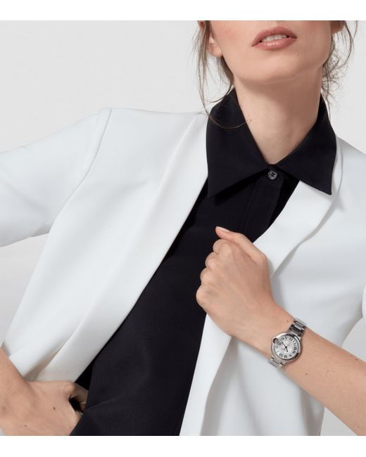 Cartier Metallic Stainless Steel Ballon Bleu De Watch 33Mm