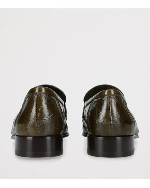 The Row Green Soft Eel Loafers