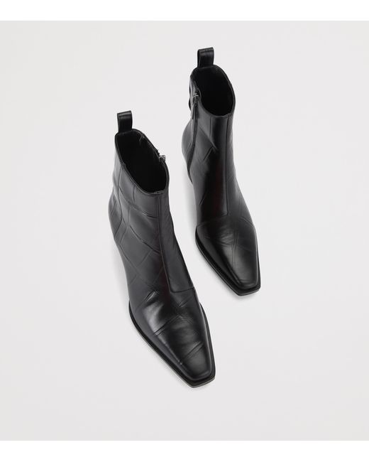 Kurt Geiger Black Leather Mini Eagle Ankle Boots