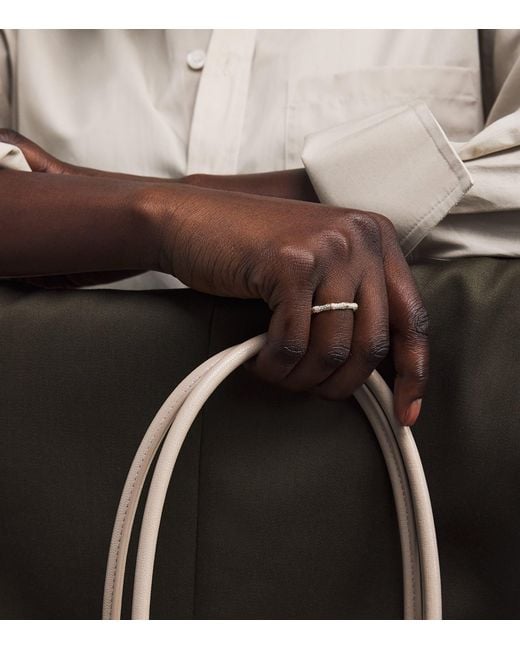 Anita Ko Metallic And Pavé Diamond Bamboo Ring
