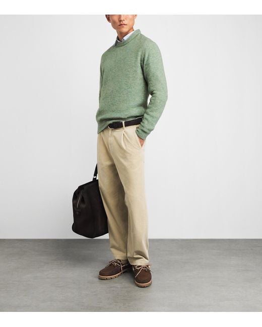 Oliver Spencer Green Wool-Blend Blenheim Sweater for men